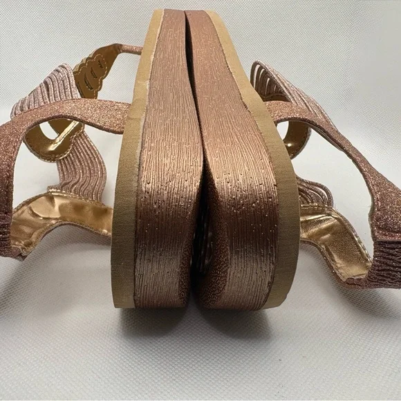 Rose Gold Glitter Sandals - Picture 4 of 9